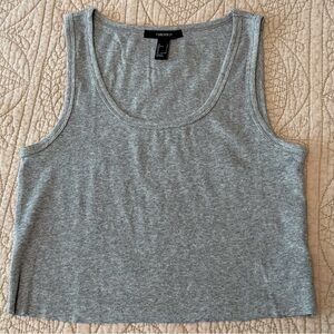 NWT Forever 21 Gray Fitted Crop Tank Top